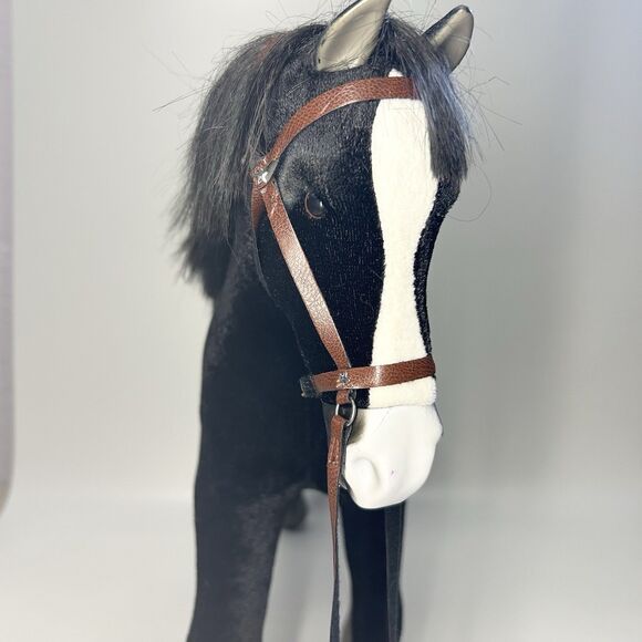 American Girl Black & White Velvet Horse 16” Retired 2008 Collectible w/ Lead - Picture 3 of 16